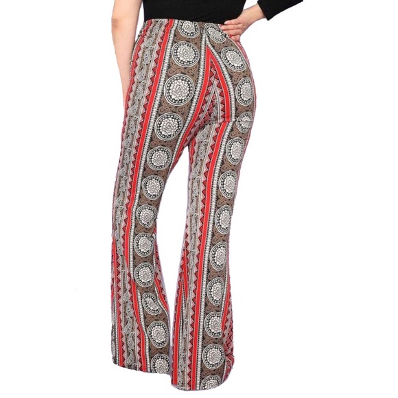 NWT Boho Flared Leg Stretch Pants - Picture 2 of 3